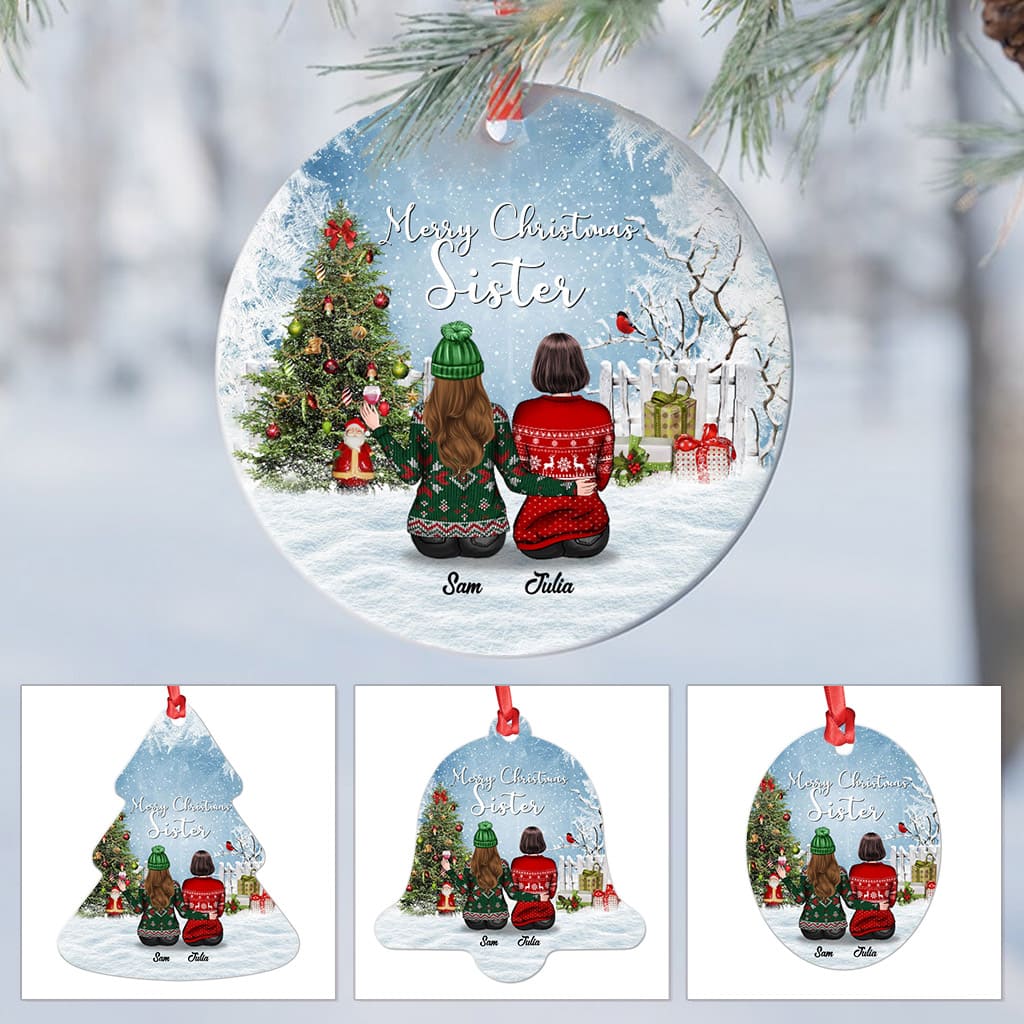 Personalized Christmas Ornaments - Christmas Ornaments Gifts - Mery Christmas Sister