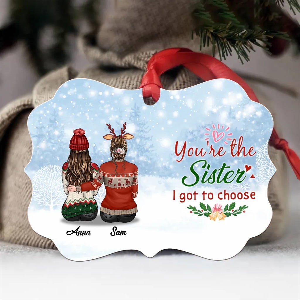 Personalized Christmas Ornaments  - You're the sister - Personalized Christmas Ornaments Medallion