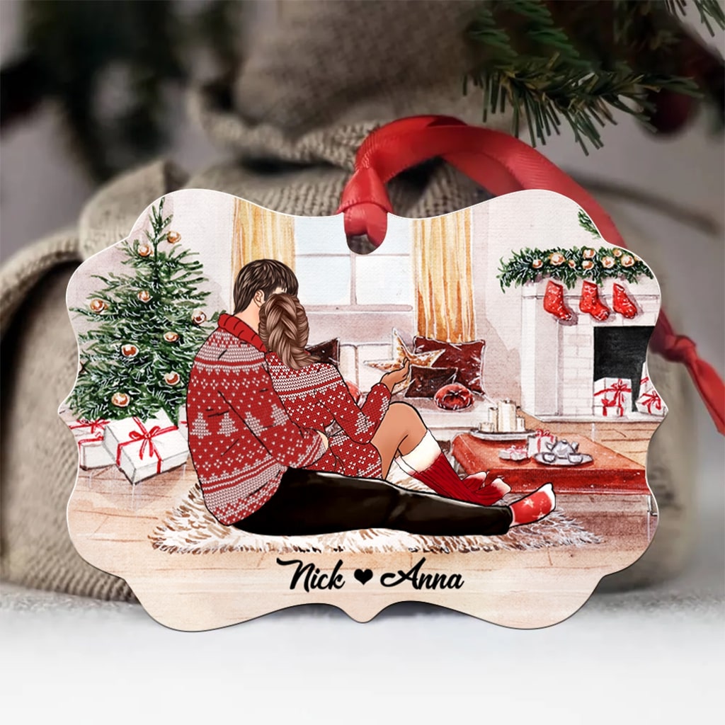 Personalized Christmas Ornaments - Couples Christmas - Personalized Christmas Ornaments Medallion