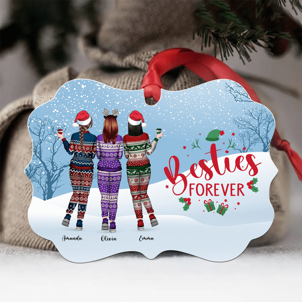 Personalized Ornament Christmas - Ornament Best Friend Gift - Besties Forever