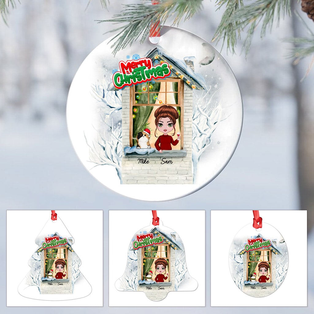 Christmas Ornaments 2022 - Girl and Cat - Ornaments Gift - Personalized Ornaments