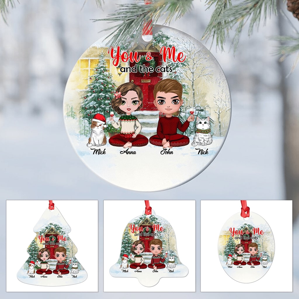 Personalized Christmas Ornaments - Christmas Ornaments Gifts - You & me and the Cats