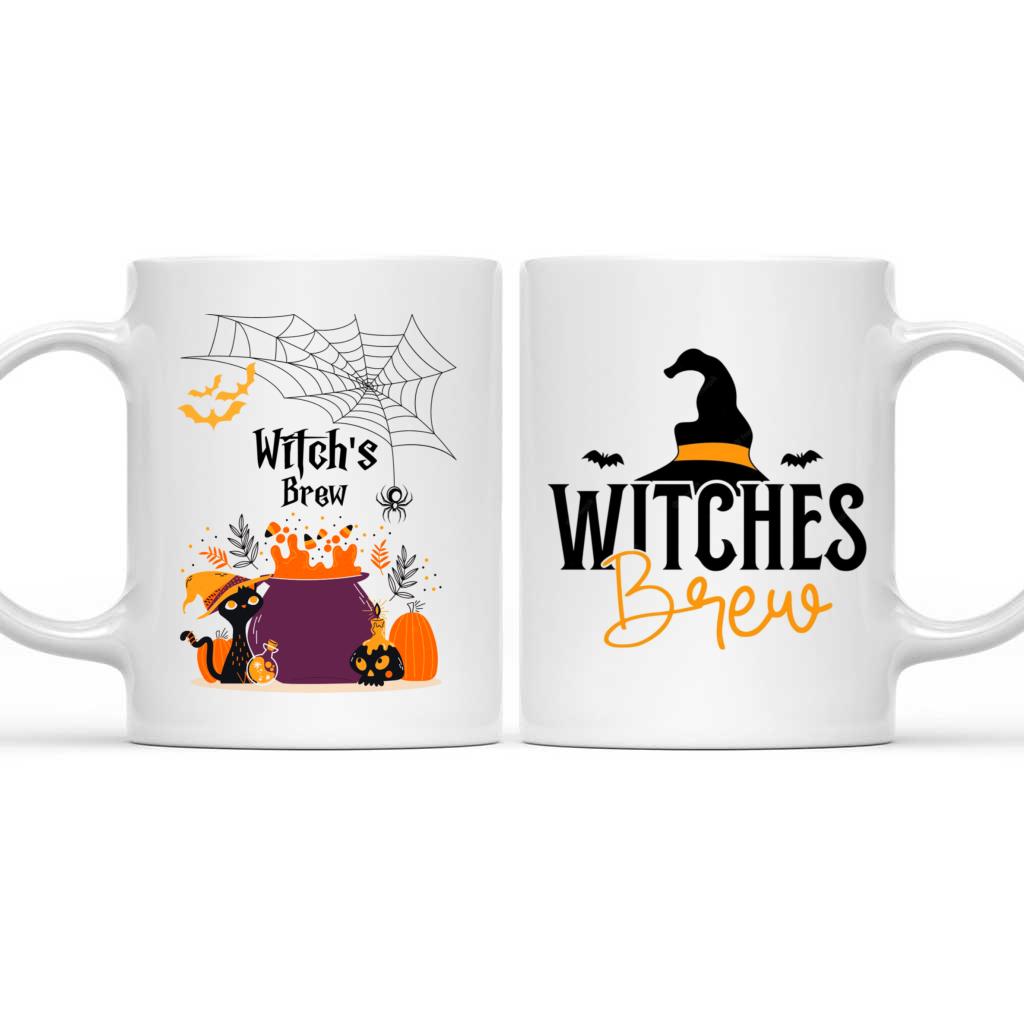 Witches Brew Halloween Mug Pattern Boo Ghost Scary Pumpkin Trick