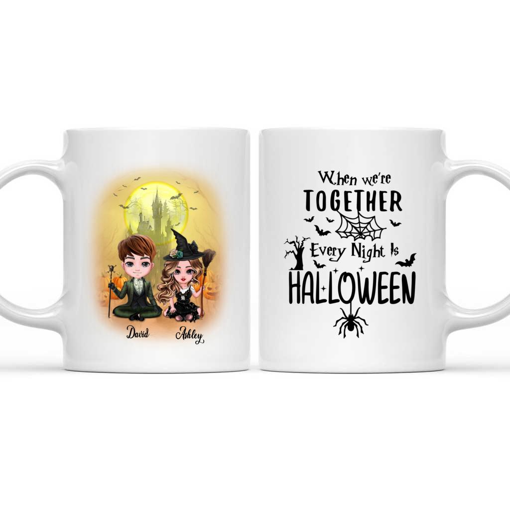 Doll Couple Sitting Halloween Costume Personalized Mug