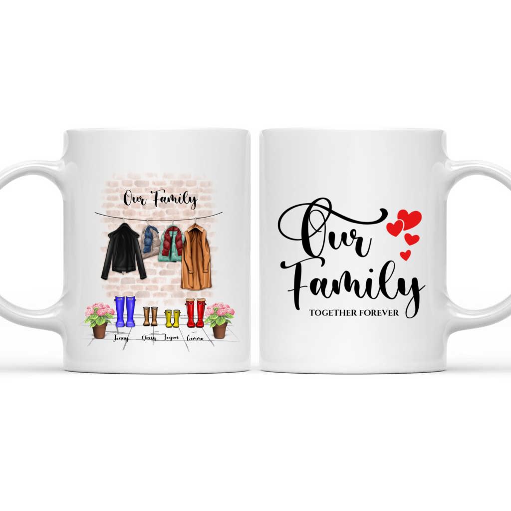 Coffee Custom Mug -  Our Family Together Forever - Personalized Mug