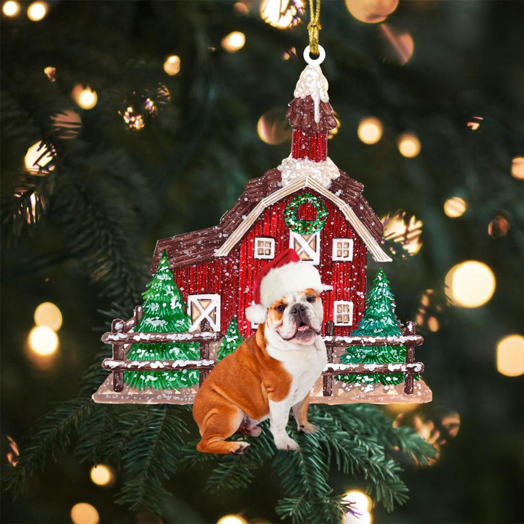  Personalized Pet Ornament, Custom Dog Christmas Ornament, Your dog and your house