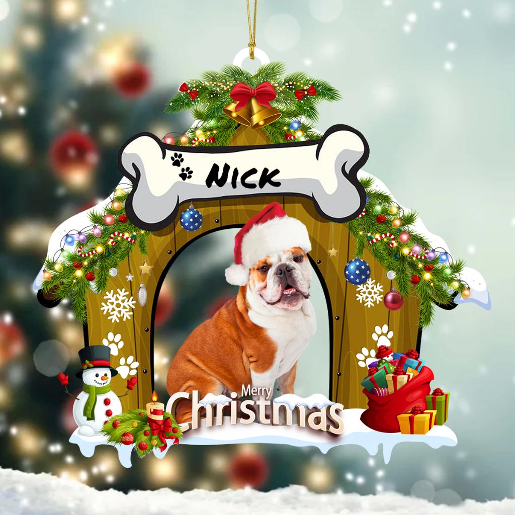Personalized Dog Ornaments - Custom Dog Christmas Ornaments - Pet Portrait Name Gift Type 4