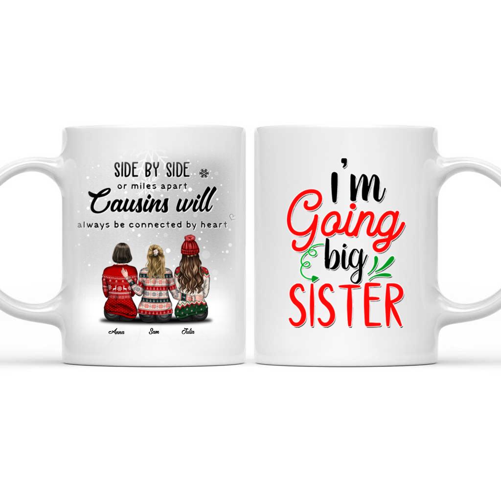 3 Sister Mugs - Personalized Friend Mugs - I'm Going Big Sister