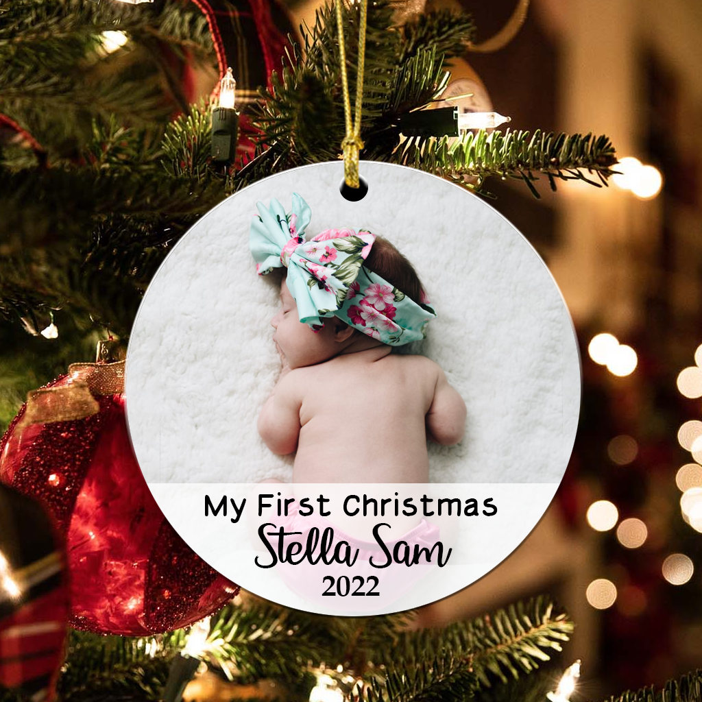 Custom Ornament From Photo - My First Christmas