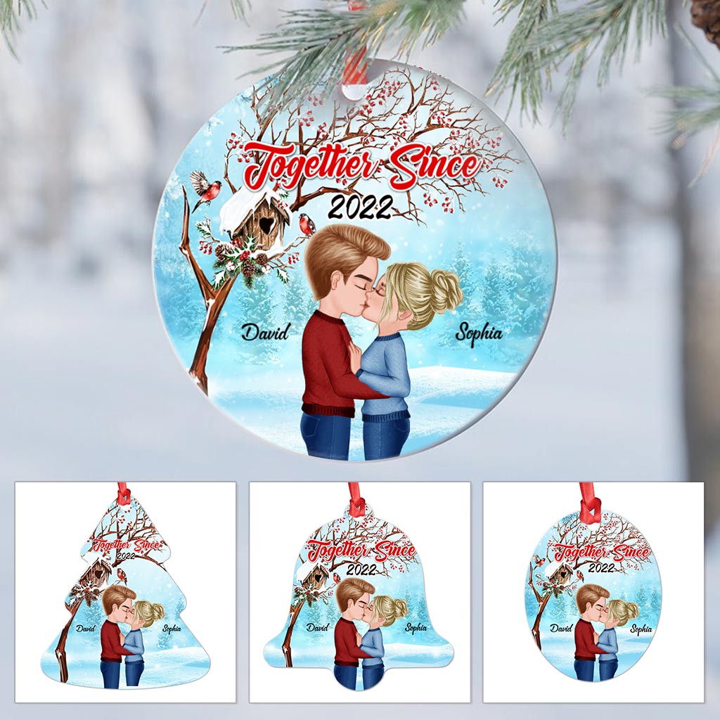 Personalized Couple Ornaments - Doll Couple Kissing Ornaments Christmas - Custom Christmas Ornament Gift