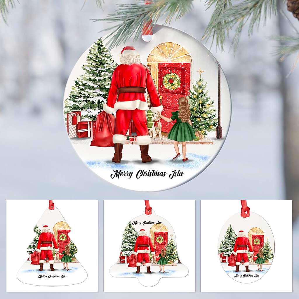 Personalized Ornaments - Santa Claus X'mas with Girl Ornaments Christmas - Custom Christmas Ornament Gift