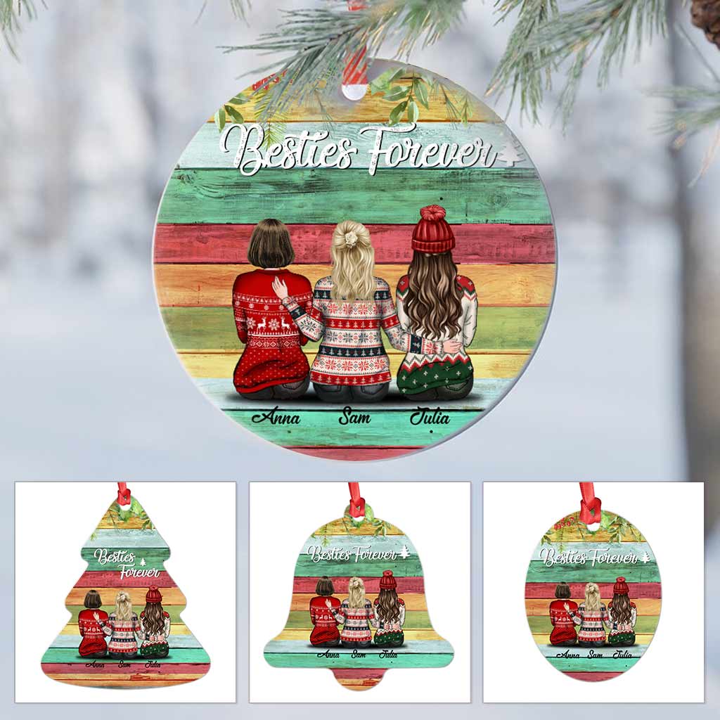 Besties Forever Ornaments Christmas - Custom Christmas Ornament Gift - Personalized Ornaments